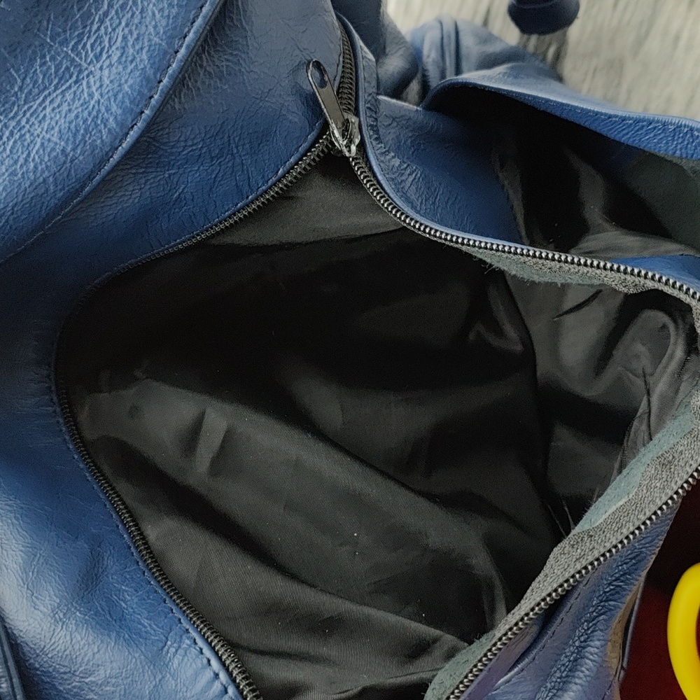 Blue/Purple Leather Bag - Picture 9 of 11